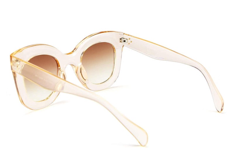FEISEDY Retro Oversized Square Horn Sunglasses Semi Cat Eye Butterfly Glass Big Thick Bold Frame B2572 - Image 4